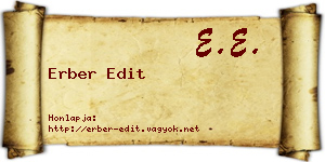 Erber Edit névjegykártya